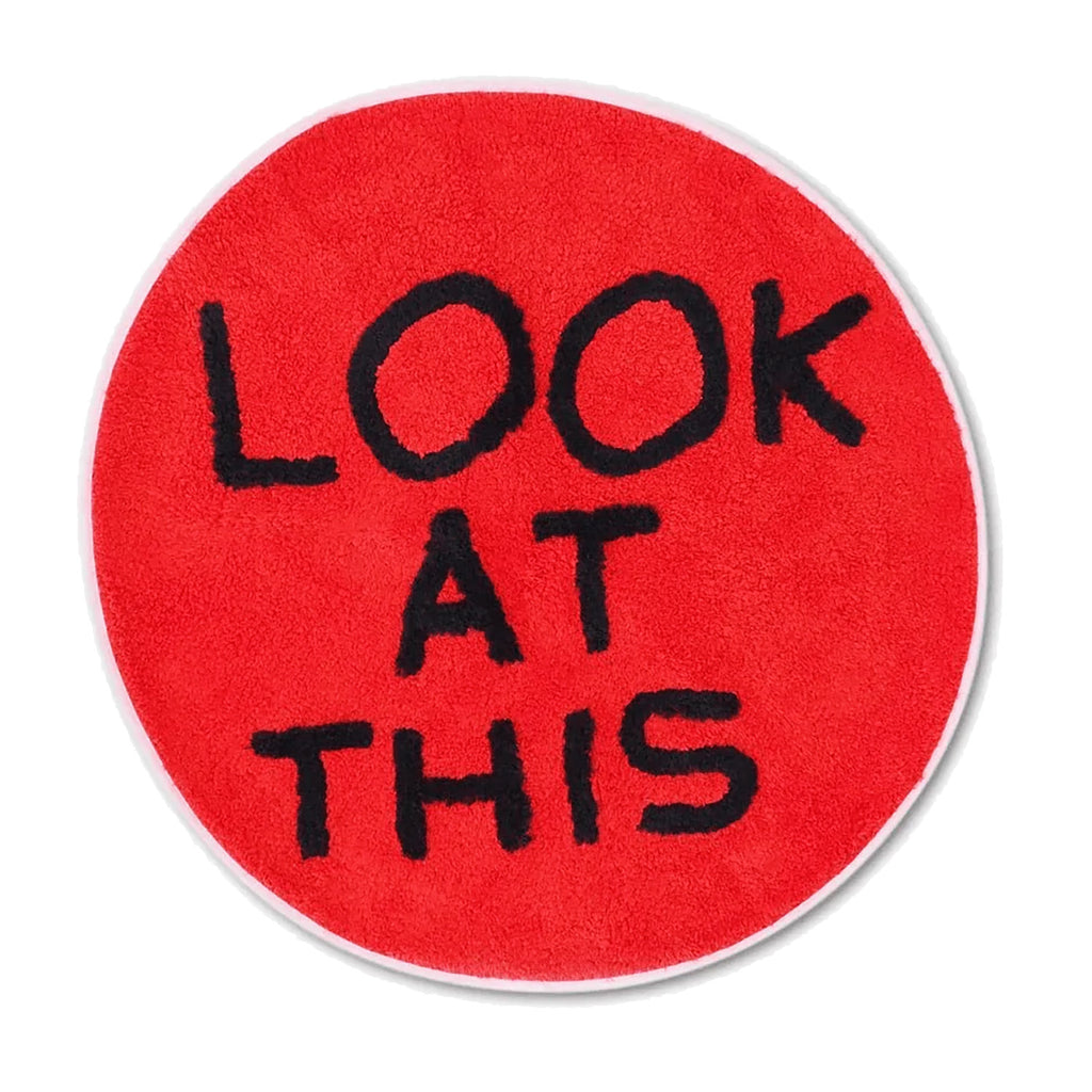 DAVID SHRIGLEY 'Look At This' (2019) Red Floor Rug/Mat