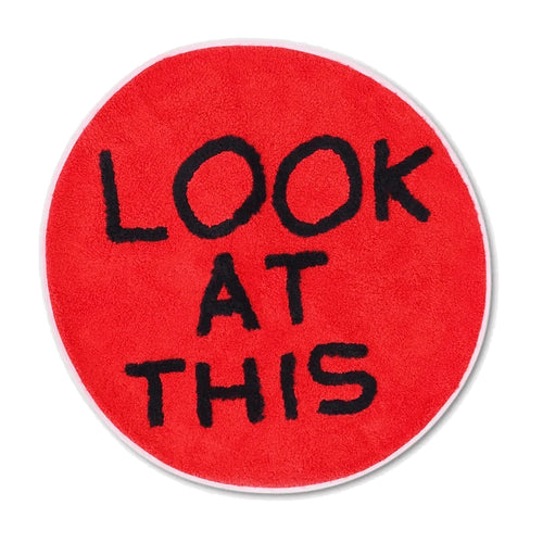 DAVID SHRIGLEY 'Look At This' (2019) Red Floor Rug/Mat