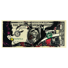 Load image into Gallery viewer, DEATH NYC &#39;D*Face Whispers&#39; Screen Print on Currency - Signari Gallery 