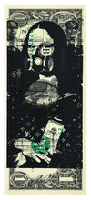 Load image into Gallery viewer, DEATH NYC &#39;Mona Lisa Gas Mask&#39; Screen Print on Currency - Signari Gallery 
