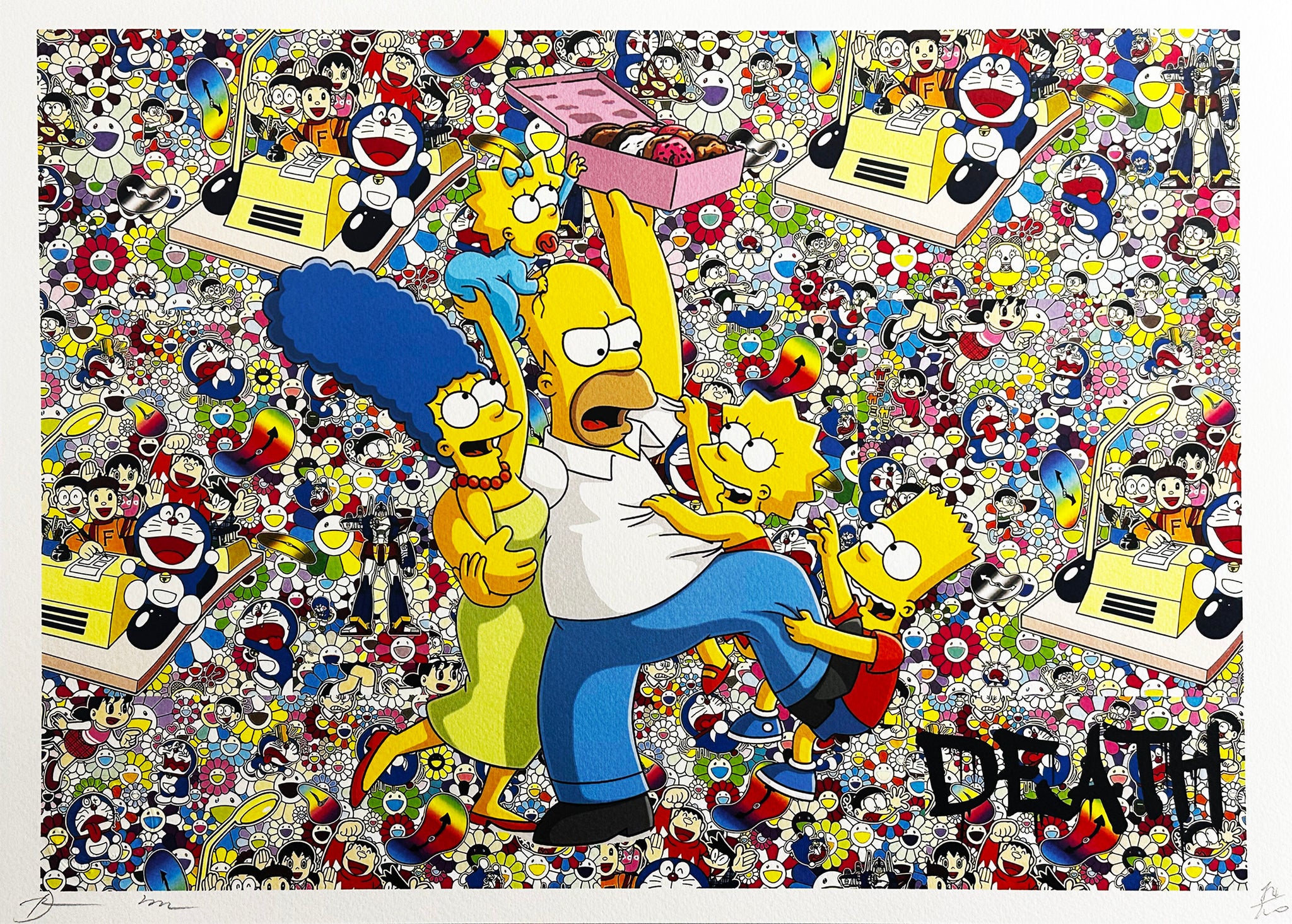 DEATH NYC 'The Simpsons x Doraemon' Lithograph Print | Signari Gallery