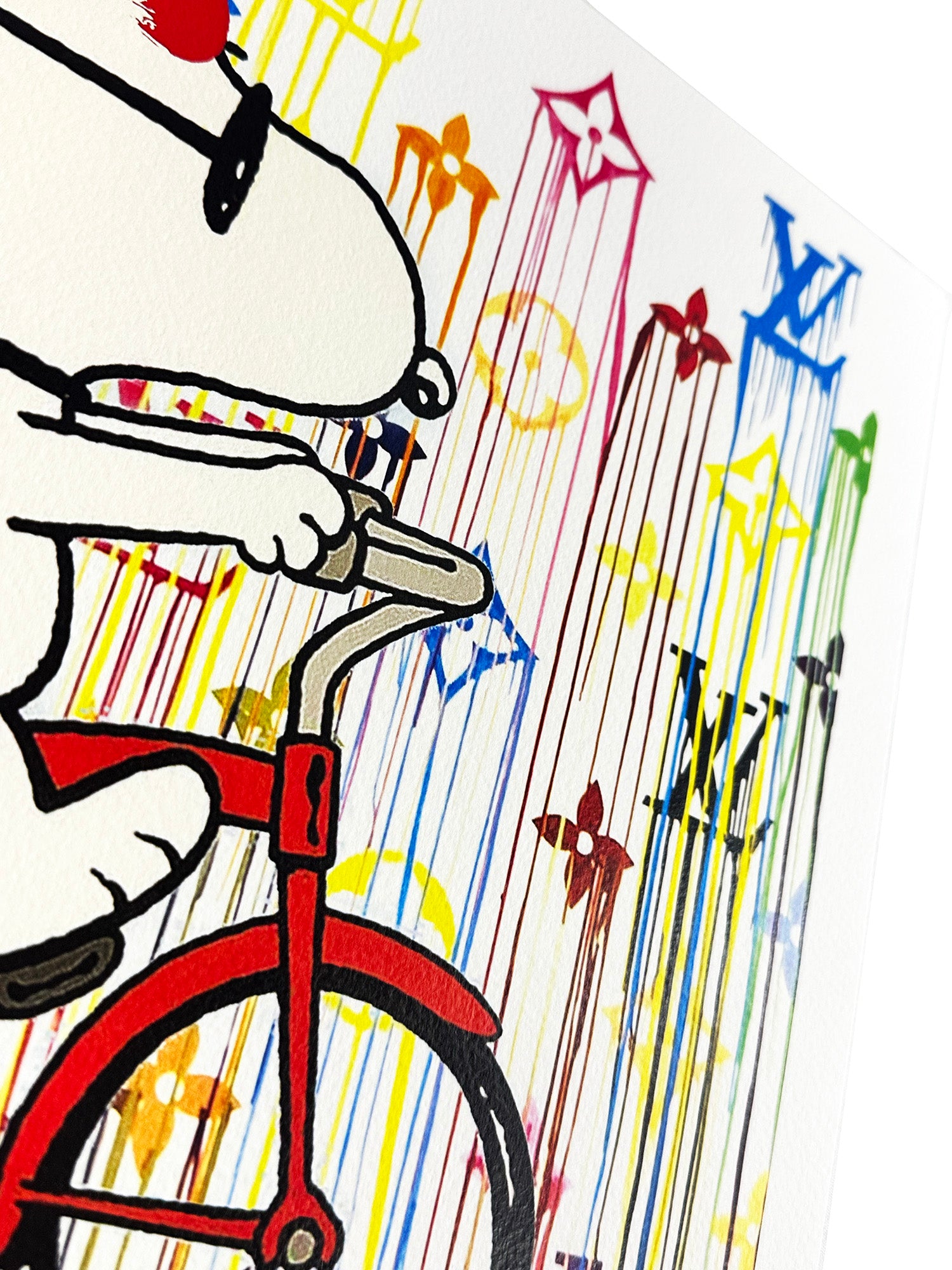 Street art Snoopy Musician, Louis Vuitton logo, logo, magenta