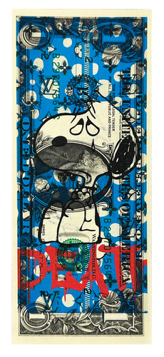 DEATH NYC 'Snoopy x Louis Vuitton' Screen Print on Currency - Signari Gallery 