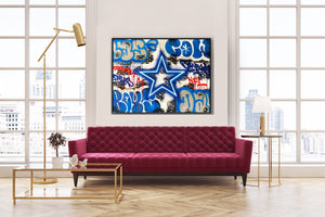 DOPED OUT M 'Dallas Cowboys' Original on Canvas - Signari Gallery 