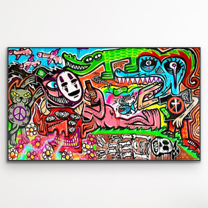 DOPED OUT M 'Shark Head in the Garden of Serenity XXL' (2023) Original on Canvas - Signari Gallery 