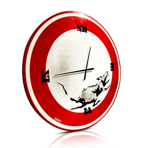 DVERSO 'Tic Toc Clock' Original on Street Sign - Signari Gallery 