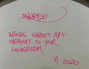 DVERSO 'Tic Toc Clock' Original on Street Sign - Signari Gallery 