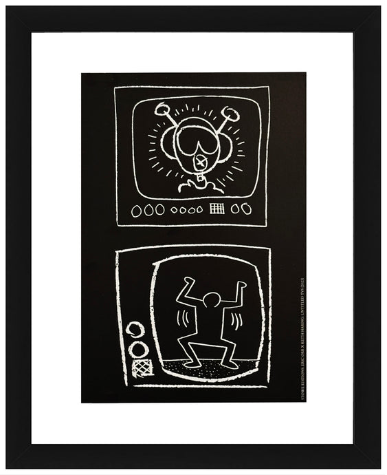 ERIC ORR x KEITH HARING 'Untitled TVs' (2023) Original Framed Show Card