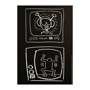 ERIC ORR x KEITH HARING 'Untitled TVs' (2023) Original Framed Show Card