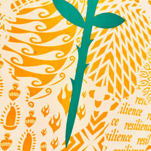 ERNESTO YERENA 'Dignity Rose Ganas Collage' (2020) Rare Screen Print - Signari Gallery 