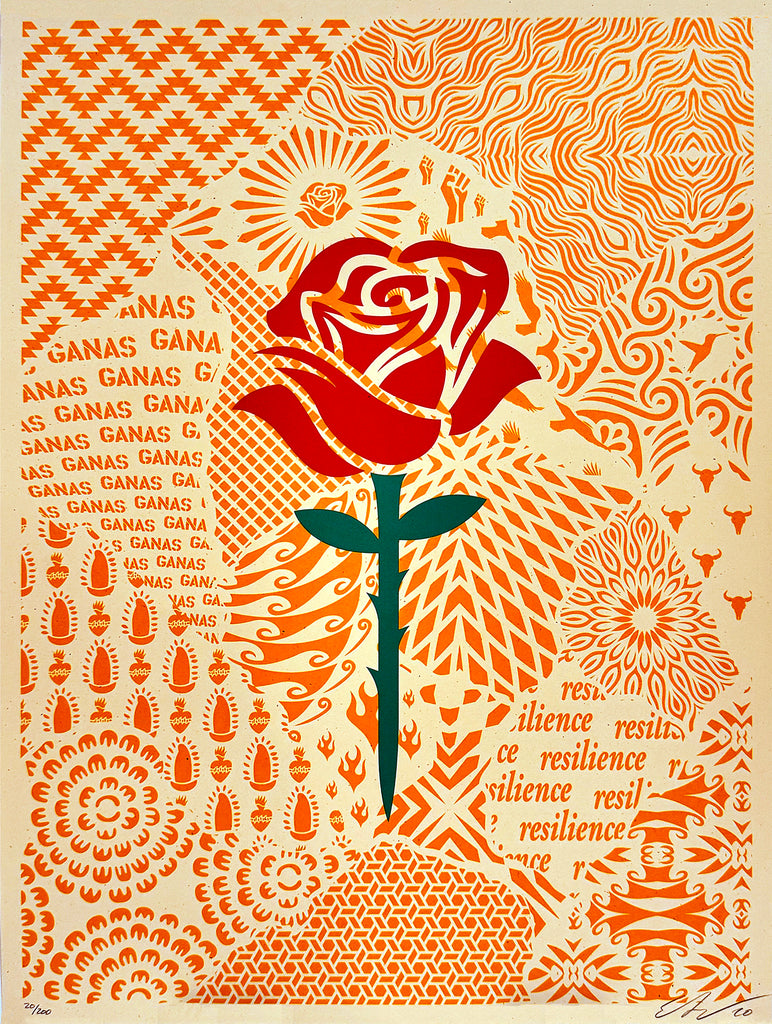 ERNESTO YERENA 'Dignity Rose Ganas Collage' (2020) Rare Screen Print - Signari Gallery 