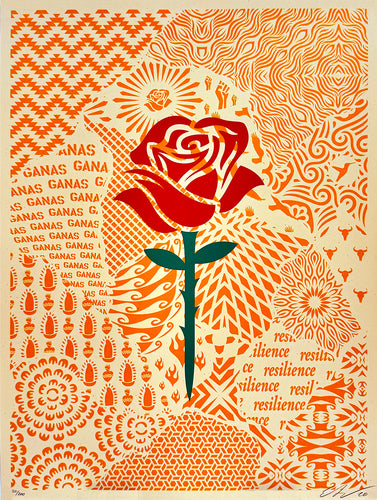 ERNESTO YERENA 'Dignity Rose Ganas Collage' (2020) Rare Screen Print - Signari Gallery 