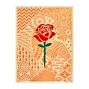 ERNESTO YERENA 'Dignity Rose Ganas Collage' (2020) Rare Screen Print - Signari Gallery 