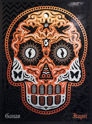 ERNESTO YERENA 'Yaqui Day of the Dead' (2020) Screen Print (copper)