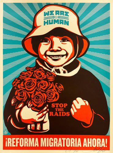 ERNESTO YERENA x SHEPARD FAIREY 'Immigration Reform Girl' (2009) Rare Offset Lithograph