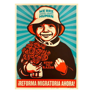 ERNESTO YERENA x SHEPARD FAIREY 'Immigration Reform Girl' (2009) Rare Offset Lithograph
