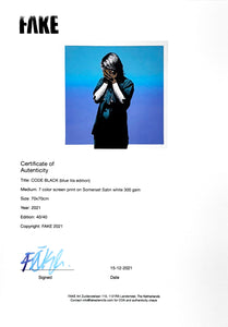 FAKE 'Code Black' (2021) 7-color Screen Print (blue) - Signari Gallery 