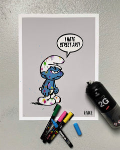 FAKE 'I Hate Street Art' (2019) Hand-Embellished Giclée Print - Signari Gallery 