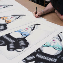 Load image into Gallery viewer, FIN DAC 'C4-Cybrid' (2024) Hand-Embellished Lithograph (blue) - Signari Gallery 