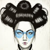 FIN DAC 'C4-Cybrid' (2024) Hand-Embellished Lithograph (blue) - Signari Gallery 