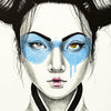 FIN DAC 'C4-Cybrid' (2024) Hand-Embellished Lithograph (blue) - Signari Gallery 