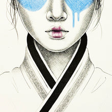 Load image into Gallery viewer, FIN DAC 'C4-Cybrid' (2024) Hand-Embellished Lithograph (blue) - Signari Gallery 