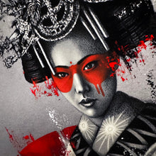 Load image into Gallery viewer, FIN DAC 'Kurai Neko' (2026) Hand-Finished Giclee Print (red) - Signari Gallery 