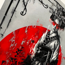 Load image into Gallery viewer, FIN DAC 'Kurai Neko' (2026) Hand-Finished Giclee Print (red) - Signari Gallery 