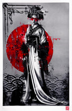 Load image into Gallery viewer, FIN DAC 'Kurai Neko' (2026) Hand-Finished Giclee Print (red) - Signari Gallery 