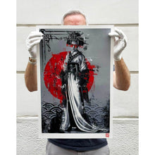 Load image into Gallery viewer, FIN DAC 'Kurai Neko' (2026) Hand-Finished Giclee Print (red) - Signari Gallery 