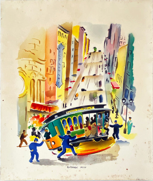 GEORGE POST 'Powell and Taylor' (1951) Rare Serigraph on Repurposed Art Board