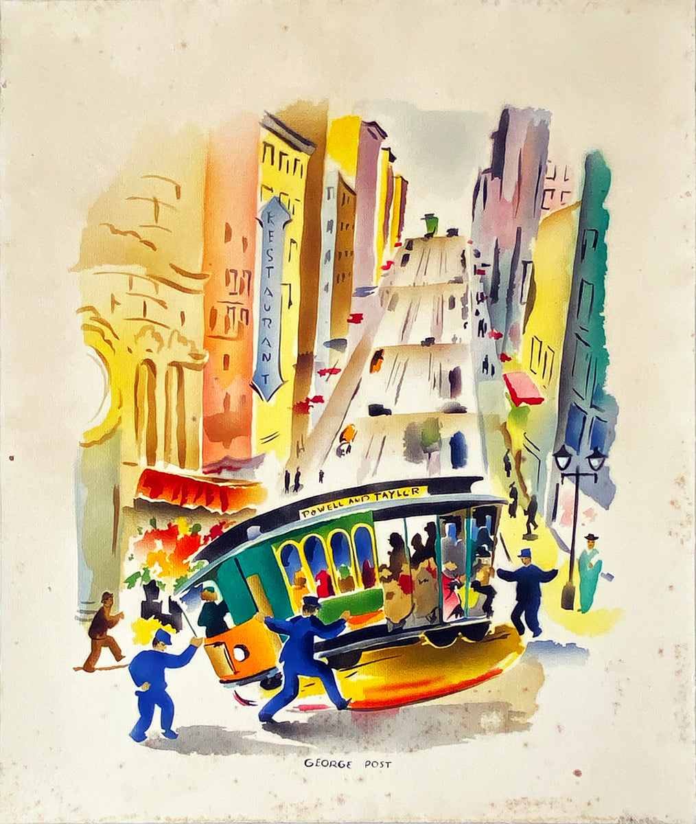 GEORGE POST 'Powell and Taylor' (1951) Rare Serigraph on Repurposed Ar