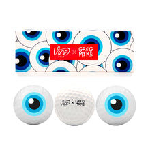 Load image into Gallery viewer, GREG MIKE x Vice Golf &#39;Loudball&#39; (2025) Set of 3 Custom Golf Balls with Display - Signari Gallery 