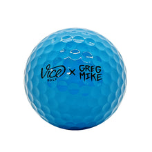 Load image into Gallery viewer, GREG MIKE x Vice Golf 'Loudball' (2025) Set of 3 Custom Golf Balls with Display (blue) - Signari Gallery 