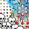 OBEY x INVADER x HIRST 'Triple Trouble' (2025) Offset Lithograph Exhibit Poster (blue)