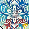 OBEY x INVADER x HIRST 'Triple Trouble' (2025) Offset Lithograph Exhibit Poster (blue)