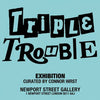 OBEY x INVADER x HIRST 'Triple Trouble' (2025) Offset Lithograph Exhibit Poster (blue)