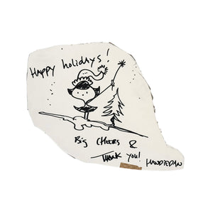 HANDIEDAN 'Happy Holidays' (2019) Hand-Drawn + Signed Cut-Out Sketch - Signari Gallery 