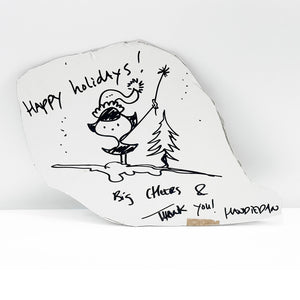 HANDIEDAN 'Happy Holidays' (2019) Hand-Drawn + Signed Cut-Out Sketch - Signari Gallery 