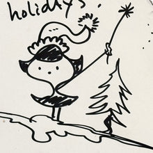 Load image into Gallery viewer, HANDIEDAN &#39;Happy Holidays&#39; (2019) Hand-Drawn + Signed Cut-Out Sketch - Signari Gallery 