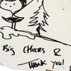HANDIEDAN 'Happy Holidays' (2019) Hand-Drawn + Signed Cut-Out Sketch - Signari Gallery 