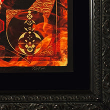 Load image into Gallery viewer, HANDIEDAN 'Rode Vlinder in Vuur' (2020) Custom Framed Hand-Signed Giclee Print
