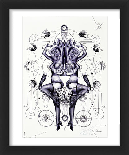 HANDIEDAN 'Vesica Piscis' (2015) Hand-Signed (framed) Artist Postcard