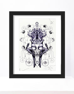 HANDIEDAN 'Vesica Piscis' (2015) Hand-Signed (framed) Artist Postcard