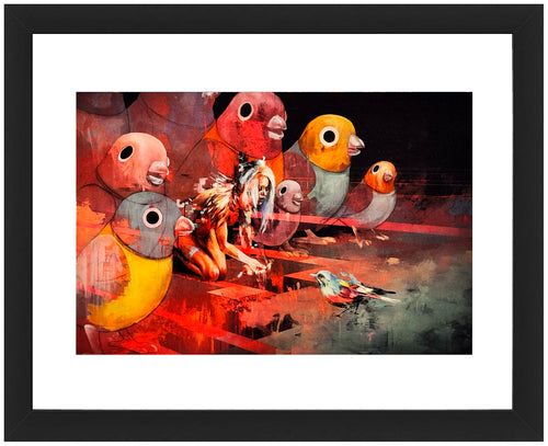 IAN FRANCIS 'Bird Toys/Predator' (2019) Framed Original Show Card - Signari Gallery 