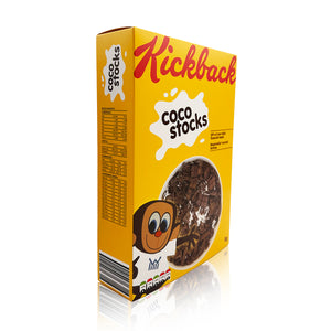 IMBUE 'Death + Taxes: You Can't Eat Money' (2021) Kickback Coco Stocks Cereal Box + Display - Signari Gallery 