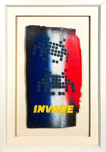 INVADER 'Invade' (2011) Rare, Framed Hand-Painted Original on Wood Panel - Signari Gallery 