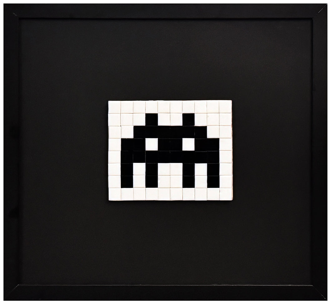 SPACE INVADER 'Alien' REPLICA Mounted/Framed Original Tile Mosaic