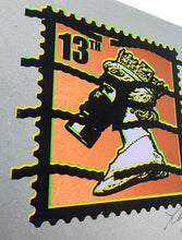 Load image into Gallery viewer, JAMES CAUTY &#39;Stamps of Mass Dissent&#39; (orange) Screen Print - Signari Gallery 