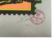 Load image into Gallery viewer, JAMES CAUTY &#39;Stamps of Mass Dissent&#39; (orange) Screen Print - Signari Gallery 